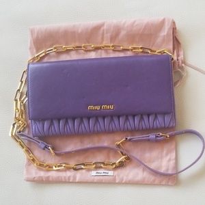 AUTHENTIC Miu Miu matelassé purple crossbody chain